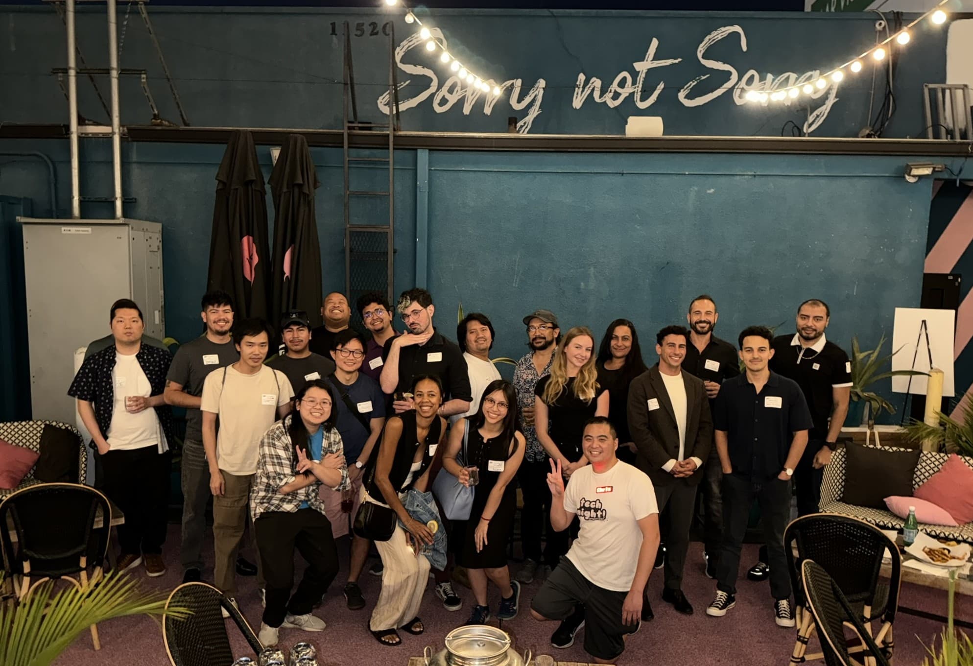 Tech Night neon sign with soft glow